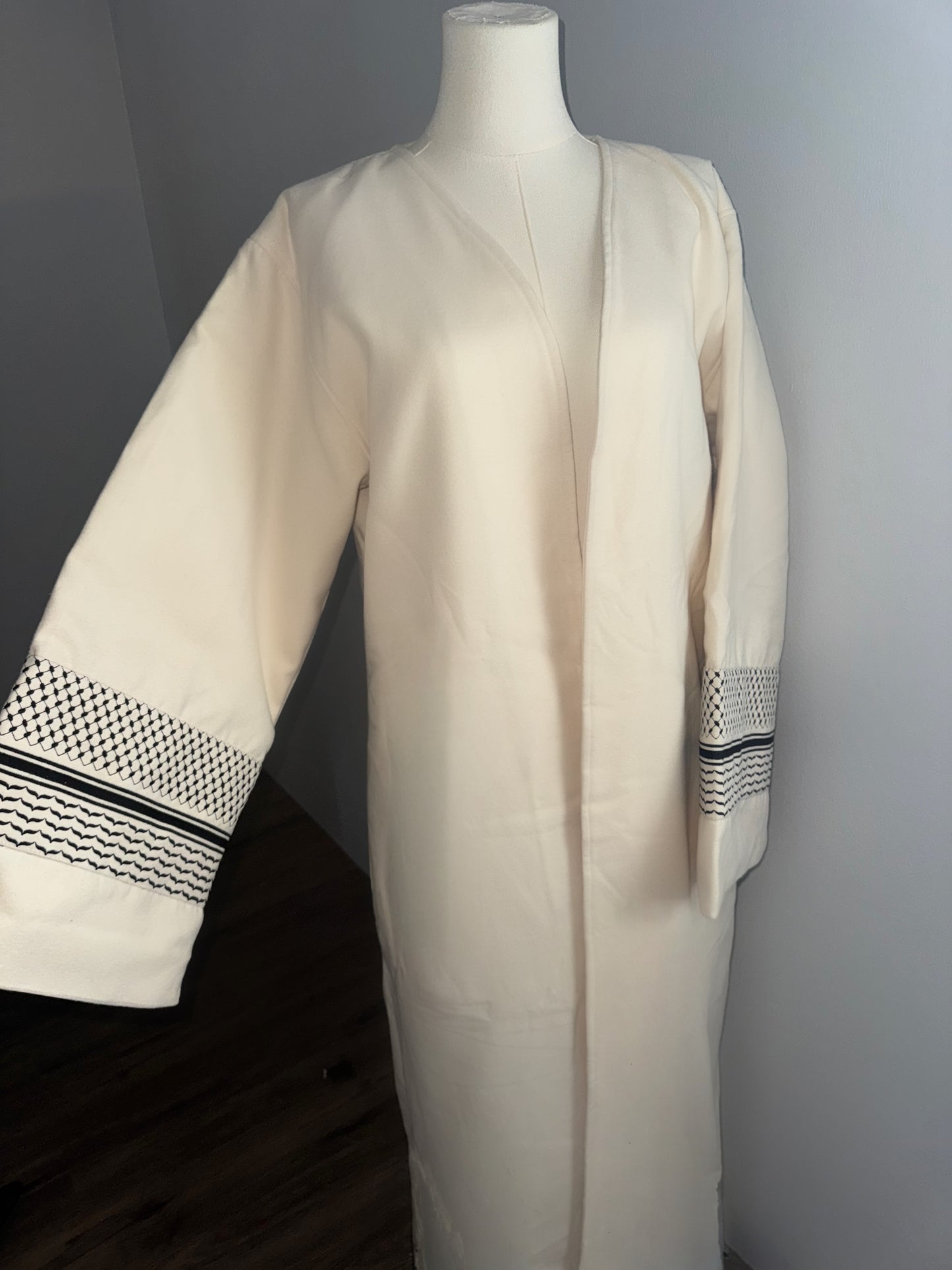 PRE ORDER kuffiyeh wool coat- cream